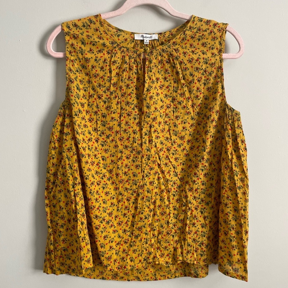 Madewell Shirred Shell Tank in Calico Floral Sleeveless Summer - Picture 6 of 14